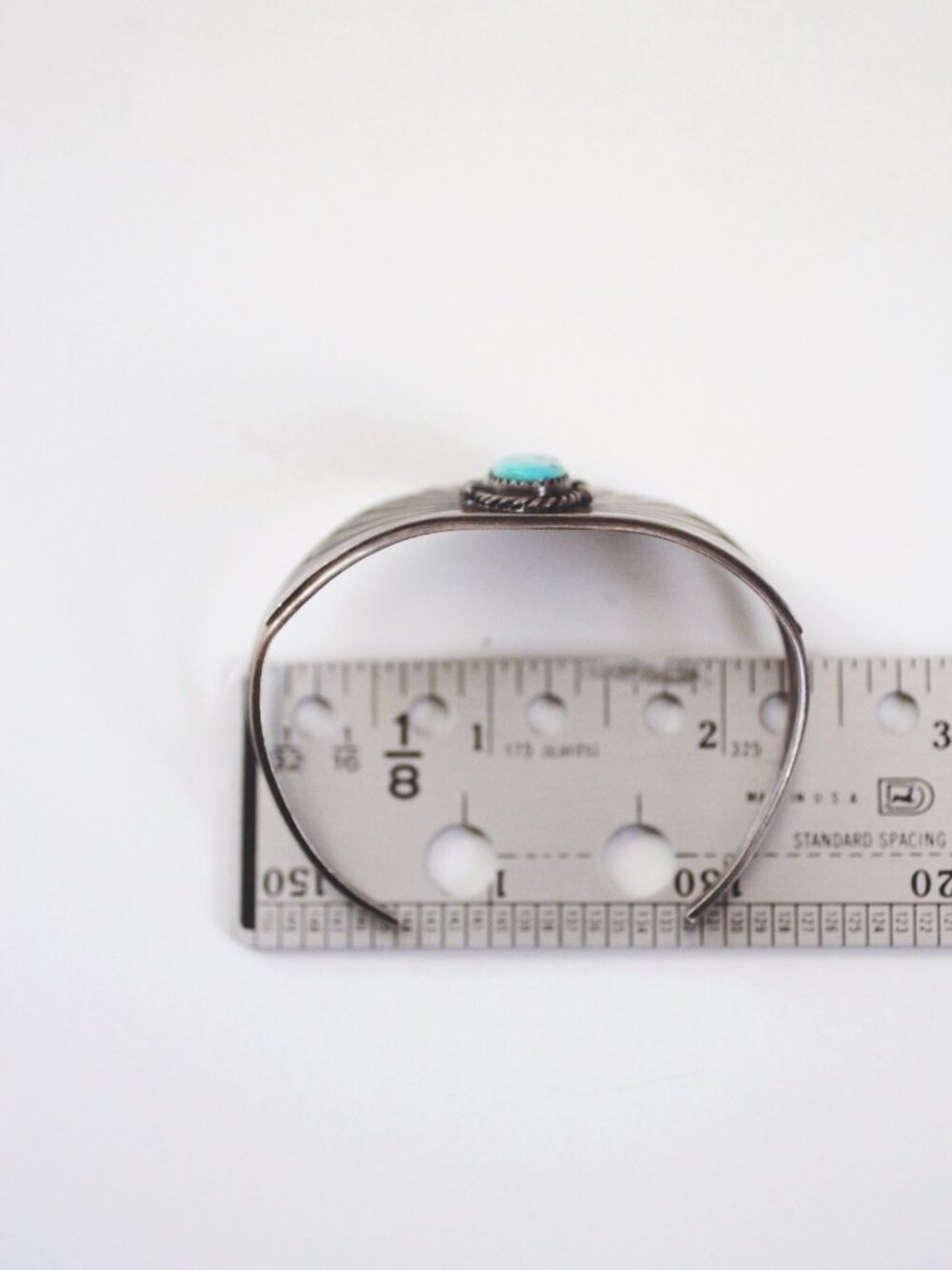 Vintage Native American Navajo Turquoise Sterling Silver Cuff Bracelet W. Begay - Picture 8 of 9